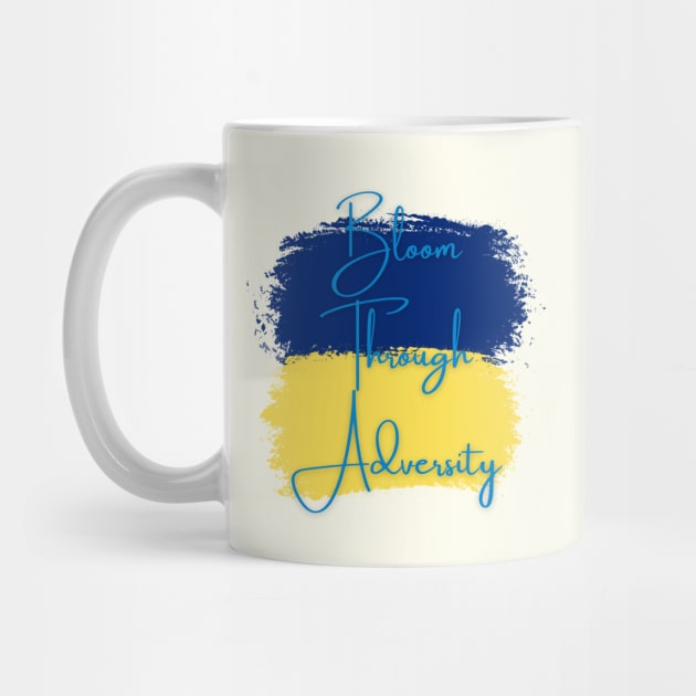 Bloom Through Adversity - Ukrainian Flag (Paint Streak) by Tanglewood Creations